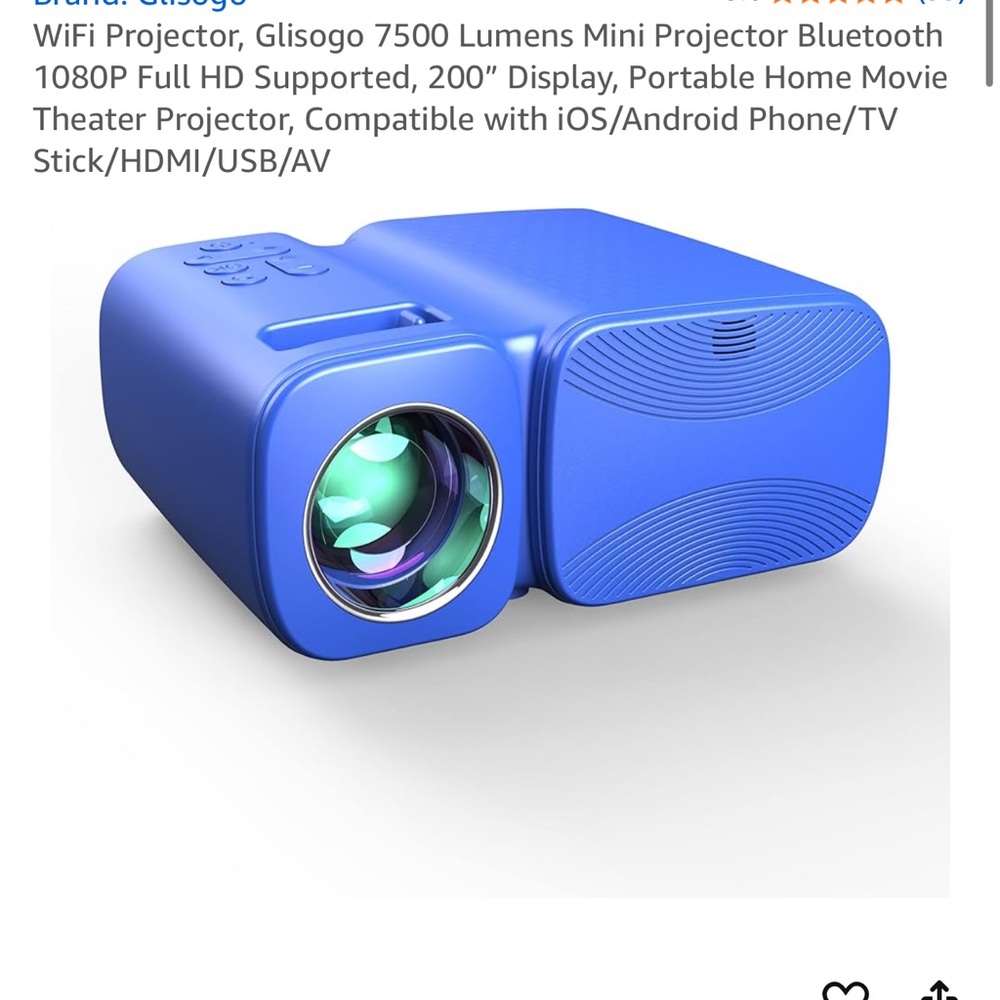 Black Mini Projector with Bluetooth